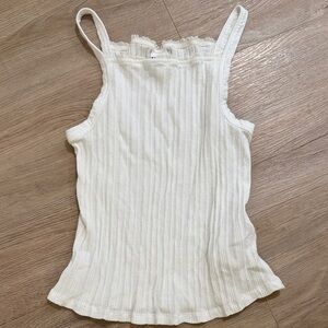 RE/DONE White Ribbed Women's Top